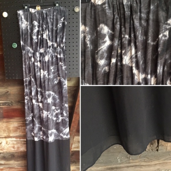 Rare Strapless Black and white Maxi Dress - Picture 2 of 4